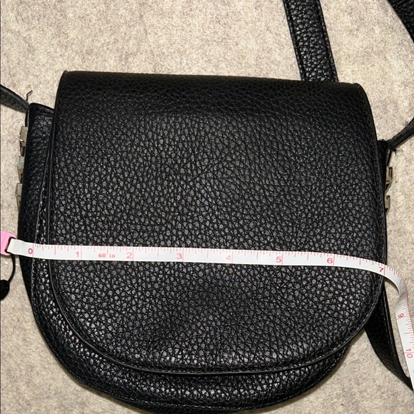 Express Pebble Pleather Black Crossbody Bag with Silver Detail - Picture 7 of 7